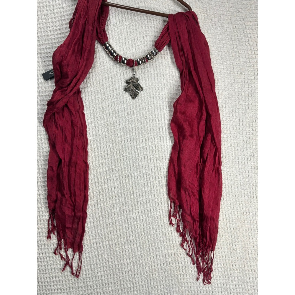 Boho Women Unbranded Jewelry Necklace Scarf OS Burgundy